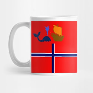 Sporty Norway Design on White Background Mug